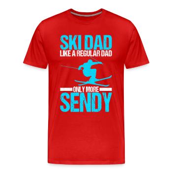 Skieurs - T-shirt bio Premium Homme - rouge - Devant - Damien (186cm)