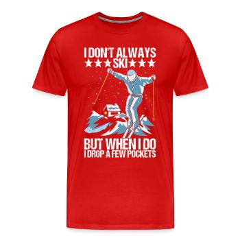 Skieurs - T-shirt bio Premium Homme - rouge - Devant - Damien (186cm)