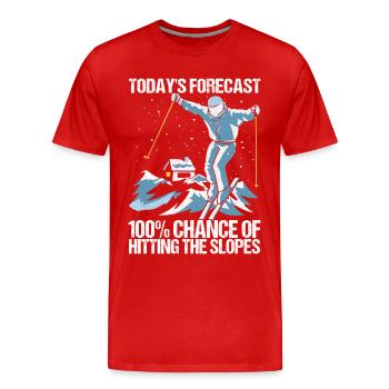 Skieurs - T-shirt bio Premium Homme - rouge - Devant - Damien (186cm)