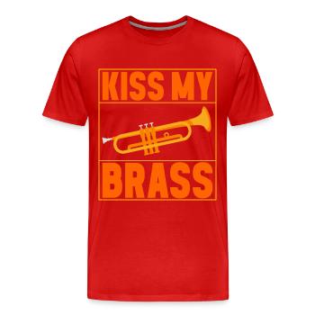 Trompete Trompetenspieler - Männer Premium Bio T-Shirt - Rot - Vorne - Damien (186cm)