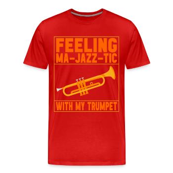 Trumpet Trumpet Player - Men's Premium Organic T-Shirt - red - Front - Damien (186cm)