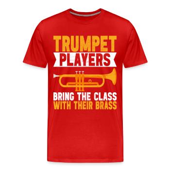 Trompete Trompetenspieler - Männer Premium Bio T-Shirt - Rot - Vorne - Damien (186cm)