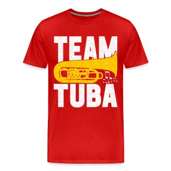 Tuba tuba player - Men's Premium Organic T-Shirt - red - Front - Damien (186cm)