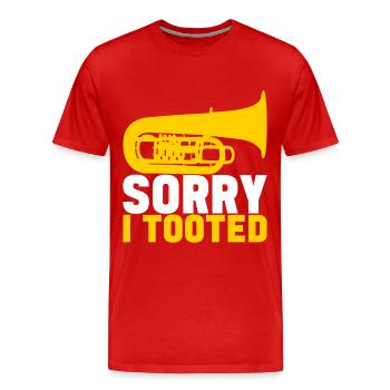 Tuba Tubist - Männer Premium Bio T-Shirt - Rot - Vorne - Damien (186cm)