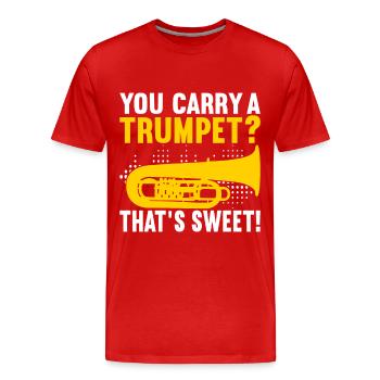 Tuba Tubist - Männer Premium Bio T-Shirt - Rot - Vorne - Damien (186cm)