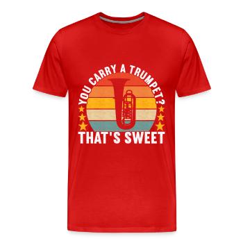 Tuba Tubist - Männer Premium Bio T-Shirt - Rot - Vorne - Damien (186cm)