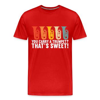 Tuba Tubist - Männer Premium Bio T-Shirt - Rot - Vorne - Damien (186cm)