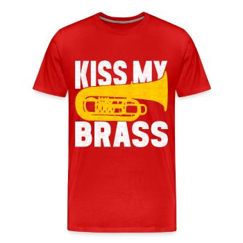 Tuba Tubist - Männer Premium Bio T-Shirt - Rot - Vorne - Damien (186cm)