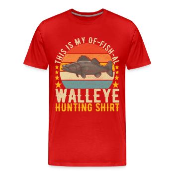 Pêcheurs à la ligne de pêche au doré jaune - T-shirt bio Premium Homme - rouge - Devant - Damien (186cm)