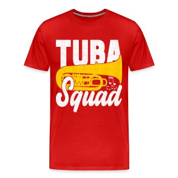 Tuba Tubist - Männer Premium Bio T-Shirt - Rot - Vorne - Damien (186cm)