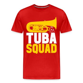 Tuba Tubist - Männer Premium Bio T-Shirt - Rot - Vorne - Damien (186cm)