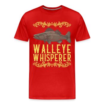 Walleye Fishing Anglers - Men's Premium Organic T-Shirt - red - Front - Damien (186cm)