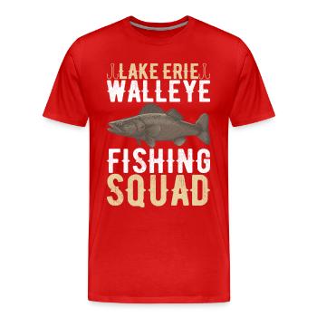 Walleye Fishing Anglers - Men's Premium Organic T-Shirt - red - Front - Damien (186cm)