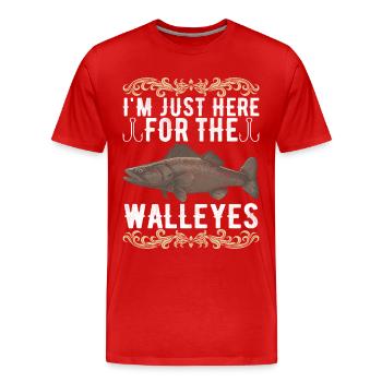 Walleye Fishing Anglers - Men's Premium Organic T-Shirt - red - Front - Damien (186cm)