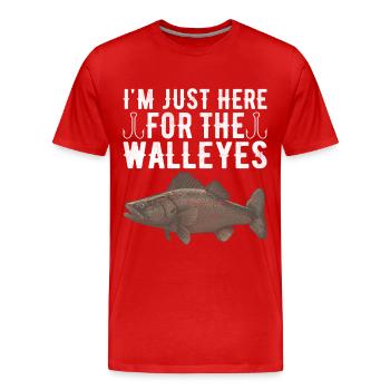 Pêcheurs à la ligne de pêche au doré jaune - T-shirt bio Premium Homme - rouge - Devant - Damien (186cm)