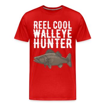Pêcheurs à la ligne de pêche au doré jaune - T-shirt bio Premium Homme - rouge - Devant - Damien (186cm)