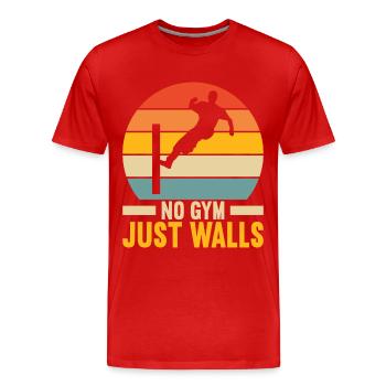 Parkour Freerunning - Men's Premium Organic T-Shirt - red - Front - Damien (186cm)