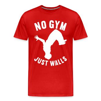 Parkour Freerunning - Men's Premium Organic T-Shirt - red - Front - Damien (186cm)