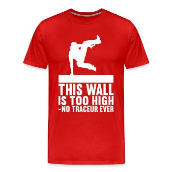 Parkour Freerunning - Men's Premium Organic T-Shirt - red - Front - Damien (186cm)