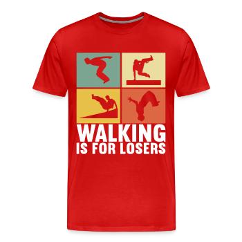 Parkour Freerunning - Men's Premium Organic T-Shirt - red - Front - Damien (186cm)