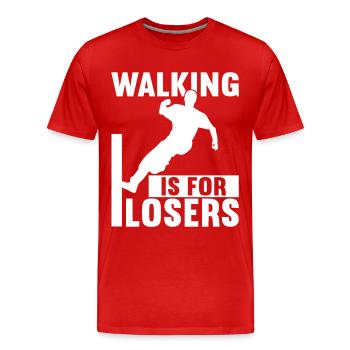 Parkour Freerunning - Men's Premium Organic T-Shirt - red - Front - Damien (186cm)