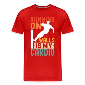 Parkour Freerunning - Men's Premium Organic T-Shirt - red - Front - Damien (186cm)