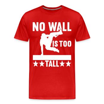 Parkour Freerunning - Men's Premium Organic T-Shirt - red - Front - Damien (186cm)
