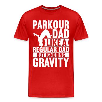 Parkour Freerunning - Men's Premium Organic T-Shirt - red - Front - Damien (186cm)