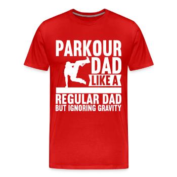 Parkour Freerunning - Men's Premium Organic T-Shirt - red - Front - Damien (186cm)