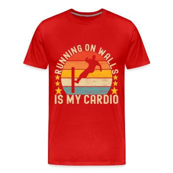 Parkour Freerunning - Men's Premium Organic T-Shirt - red - Front - Damien (186cm)