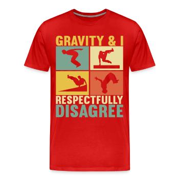 Parkour Freerunning - Men's Premium Organic T-Shirt - red - Front - Damien (186cm)