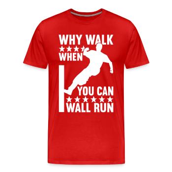 Parkour Freerunning - Men's Premium Organic T-Shirt - red - Front - Damien (186cm)