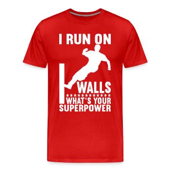 Parkour Freerunning - Men's Premium Organic T-Shirt - red - Front - Damien (186cm)