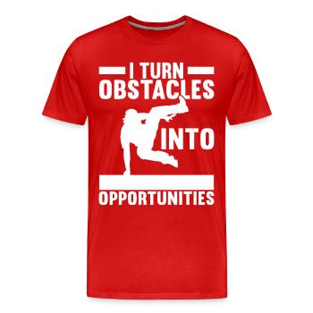 Parkour Freerunning - Men's Premium Organic T-Shirt - red - Front - Damien (186cm)