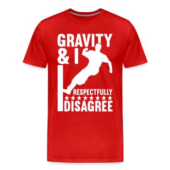 Parkour Freerunning - Men's Premium Organic T-Shirt - red - Front - Damien (186cm)