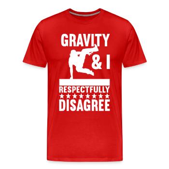 Parkour Freerunning - Men's Premium Organic T-Shirt - red - Front - Damien (186cm)