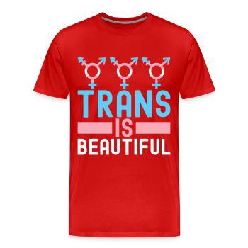 Transgender Trans LGBTQ - Männer Premium Bio T-Shirt - Rot - Vorne - Damien (186cm)