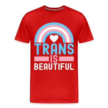 Transgender Trans LGBTQ - Men's Premium Organic T-Shirt - red - Front - Damien (186cm)