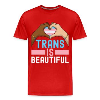 Transgender Trans LGBTQ - Männer Premium Bio T-Shirt - Rot - Vorne - Damien (186cm)