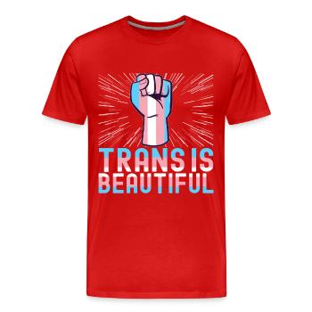 Transgender Trans LGBTQ - Männer Premium Bio T-Shirt - Rot - Vorne - Damien (186cm)