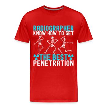 Radiologie Radiologe - Männer Premium Bio T-Shirt - Rot - Vorne - Damien (186cm)