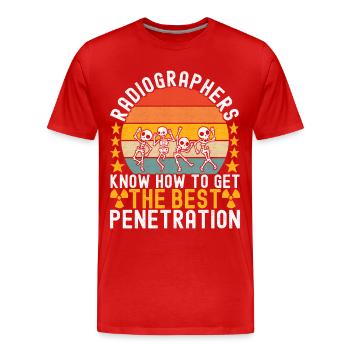 Radiologie Radiologe - Männer Premium Bio T-Shirt - Rot - Vorne - Damien (186cm)
