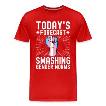 Transgender Trans LGBTQ - Männer Premium Bio T-Shirt - Rot - Vorne - Damien (186cm)