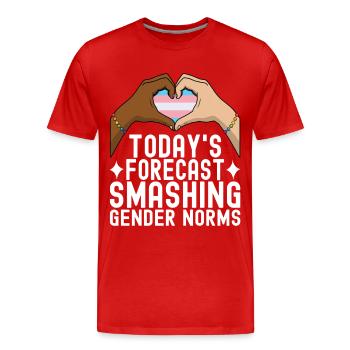 Transgenre Trans LGBTQ - T-shirt bio Premium Homme - rouge - Devant - Damien (186cm)