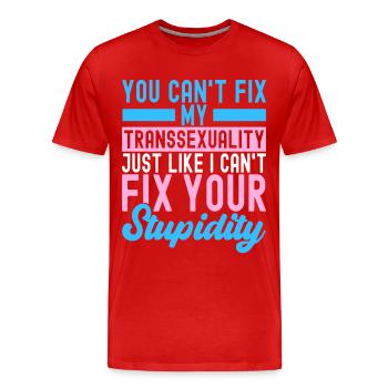 Transgender Trans LGBTQ - Men's Premium Organic T-Shirt - red - Front - Damien (186cm)
