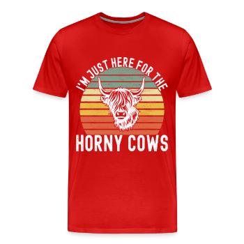 Vache des Highlands Hochlandkuh - T-shirt bio Premium Homme - rouge - Devant - Damien (186cm)