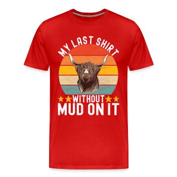 Highland Cow Hochlandkuh - Männer Premium Bio T-Shirt - Rot - Vorne - Damien (186cm)