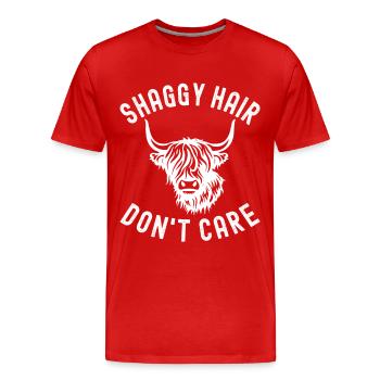 Highland Cow Hochlandkuh - Männer Premium Bio T-Shirt - Rot - Vorne - Damien (186cm)