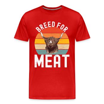 Vache des Highlands Hochlandkuh - T-shirt bio Premium Homme - rouge - Devant - Damien (186cm)