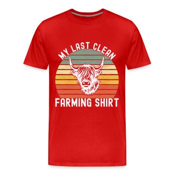 Vache des Highlands Hochlandkuh - T-shirt bio Premium Homme - rouge - Devant - Damien (186cm)